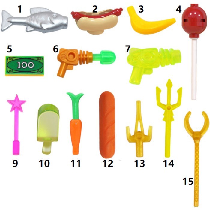 Fish Hot Dog Banana Balloon Money Gun Wand Bread Action Figure Mini s