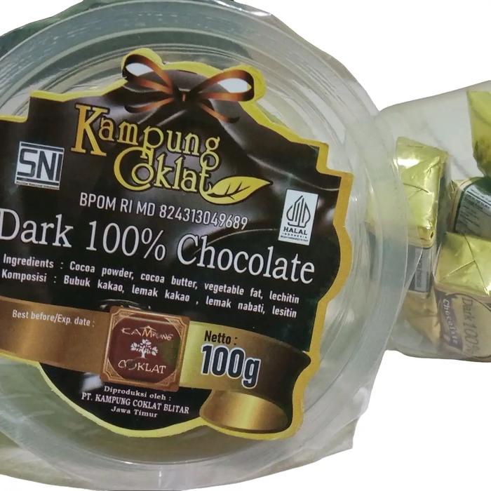 

Dark Coklat 100% Cup Netto:100gr (Kampung Coklat Blitar) Food