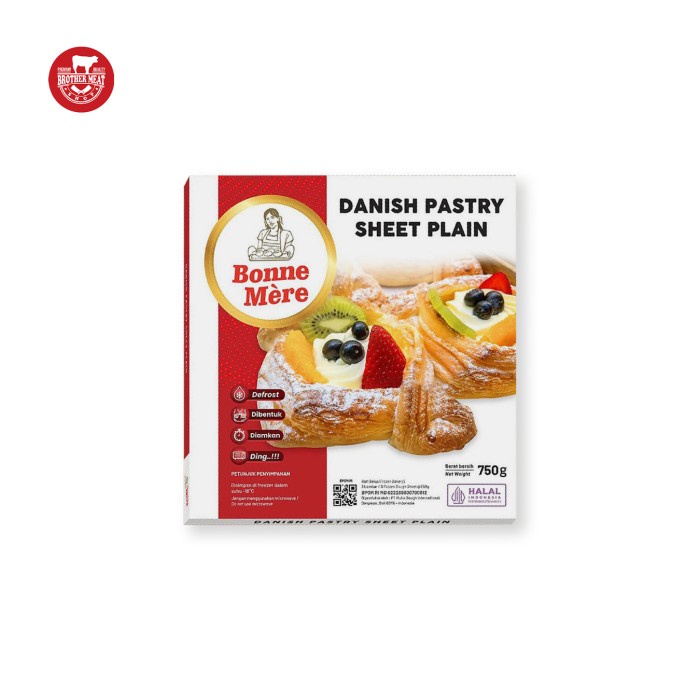 

Bonne Mere Danish Pastry Sheet Plain 750gr - Brothermeatshop