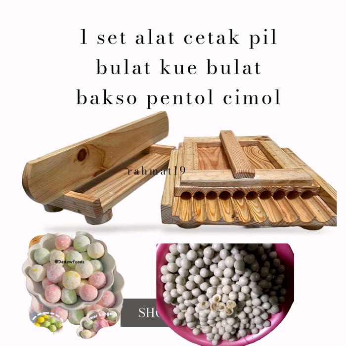 1 set mesin cetak bakso manual 25mm / alat cetak cilok besar Pemotong Bulat Kayu Kitchenware