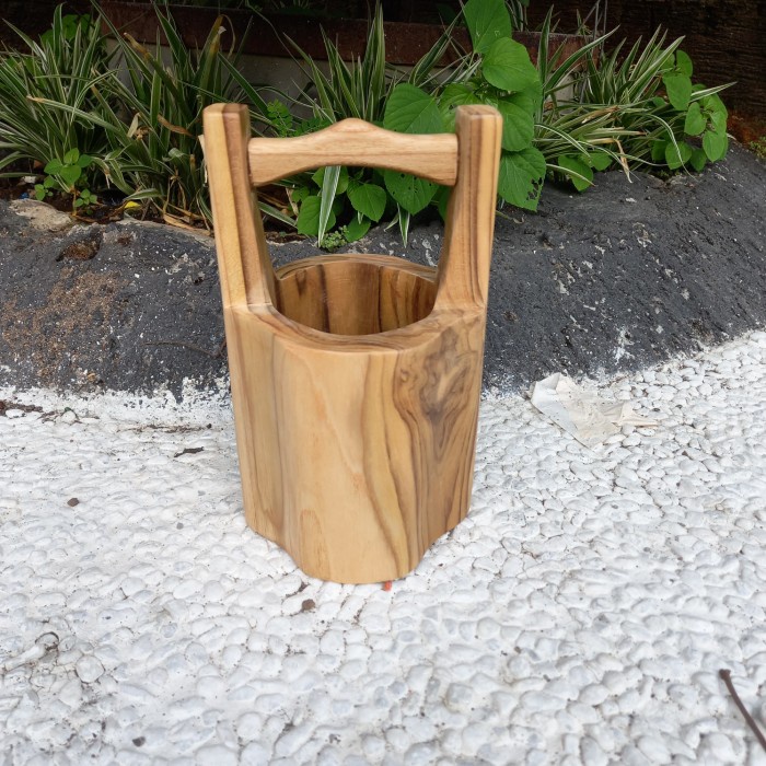 New Miniatur ember kayu jati multifungsi Berkualitas