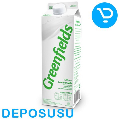

Susu Pasteurisasi Freshmilk GREENFIELDS 1Liter - Low Fat