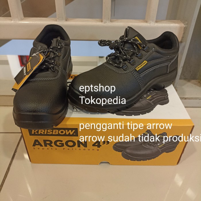 [ernamarket] - Sepatu pengaman KRISBOW SAFETY SHOES ARROW 4 INCH sepatu sefty- Hitam