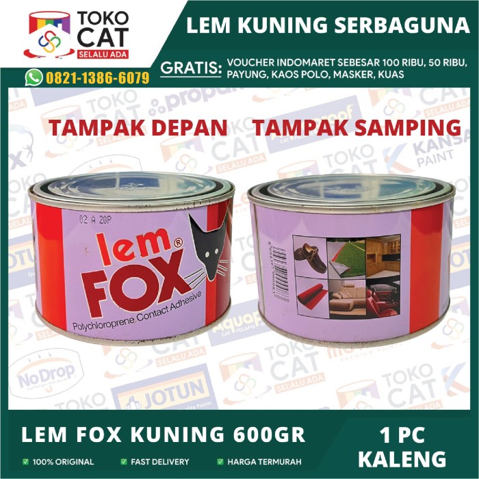 SALE TERBARU LEM FOX AIBON KUNING KALENG 600 GR UNTUK KAYU SERBAGUNA READYY