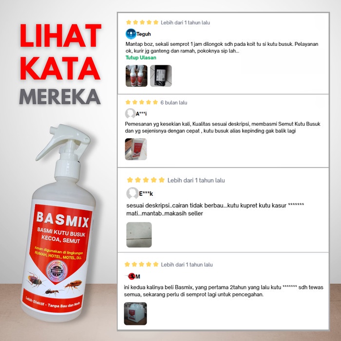 [udins] - BASMIX: Anti Kutu Busuk Kasur, Kecoa, Semut