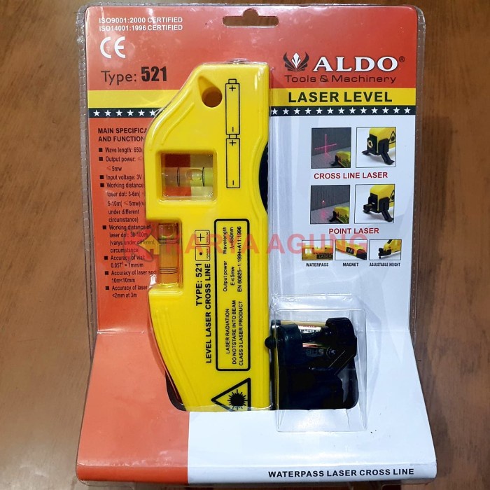 Waterpass Laser ALDO / Penggaris Laser / Laser Level Magnet Waterpas