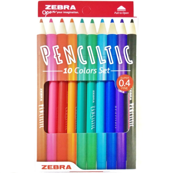 

ATKJaya- Zebra Penciltic Set 10 Colours 0.4mm / Pencil Tic Fineliner Warna
