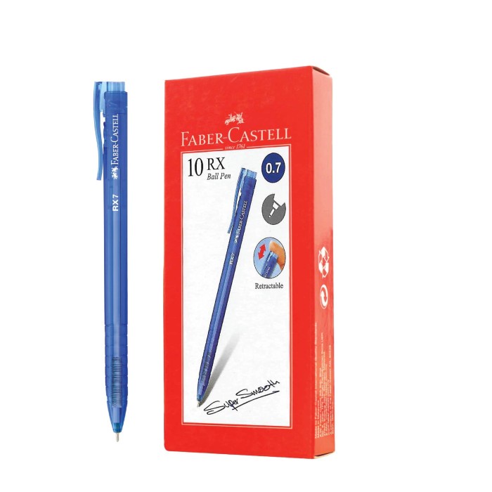 

ATKJaya- Pulpen/Ballpoint Faber-Castell RX 0.7 mm Tinta Biru-1 Box isi 10 pen