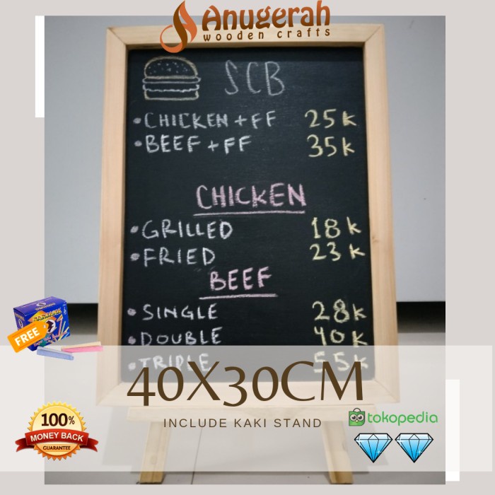 

ATKJaya- Papan Tulis Kapur Mini 30*40 / Mini Chalkboard