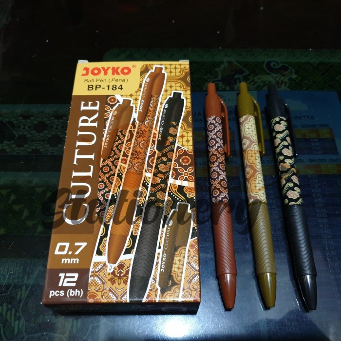 

ATKJaya- Pulpen batik culture bp 184 joyko 0.7 hitam 1pak isi 12pc