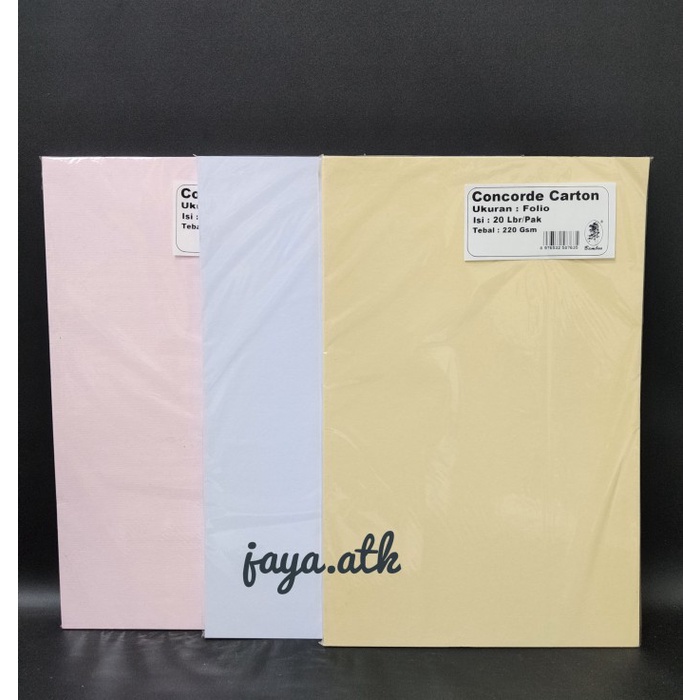 

ATKJaya- KERTAS CONCORDE FOLIO F4 220 GSM TEBAL KERTAS KARTON IJASAH 20 LEMBAR