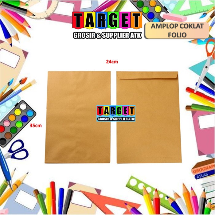 

ATKJaya- AMPLOP COKLAT FOLIO F4 / AMPLOP COKELAT KERTAS SAMSON (ISI 100 PCS)
