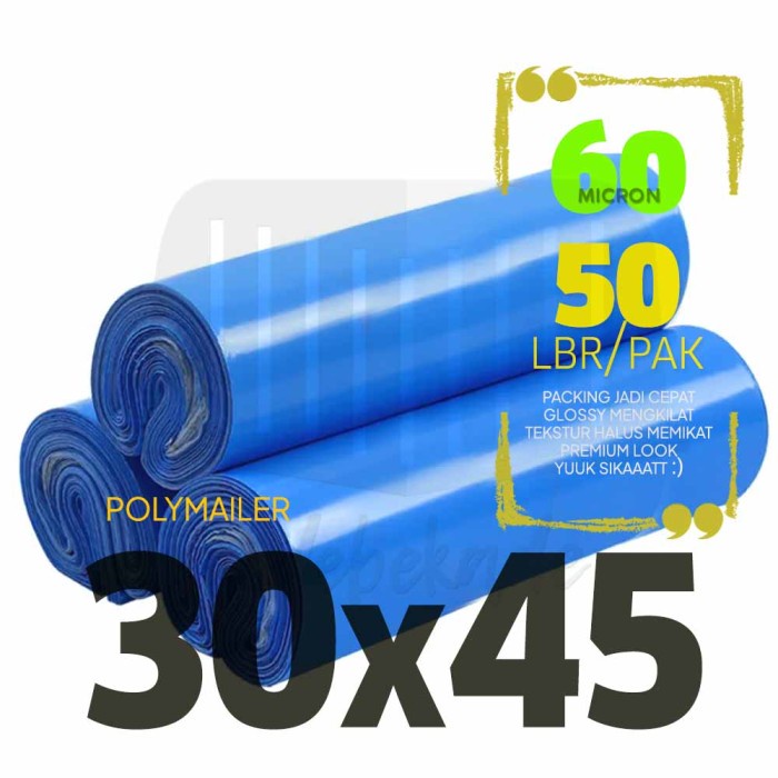 

ATKJaya- Polymailer plastik packing 30x40 BIRU CAKEP 50 lbr premium look murah