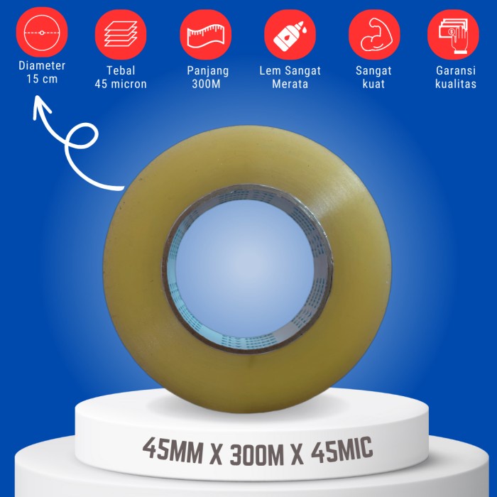 

ATKJaya- FLYHOME Lakban bening coklat 2inci 300meter 45x300 meter roll jumbo