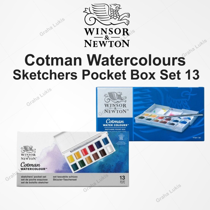 

ATKJaya- WINSOR&NEWTON COTMAN WATER COLOURS SKETCHERS' POCKET BOX - 12 HALF PAN