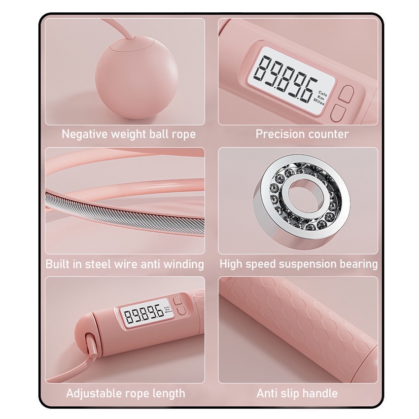 Tali Skipping Tanpa Kabel Olahraga Lompat Tali Bola Skipping Rope / Jump Rope Skiping Workout Alat