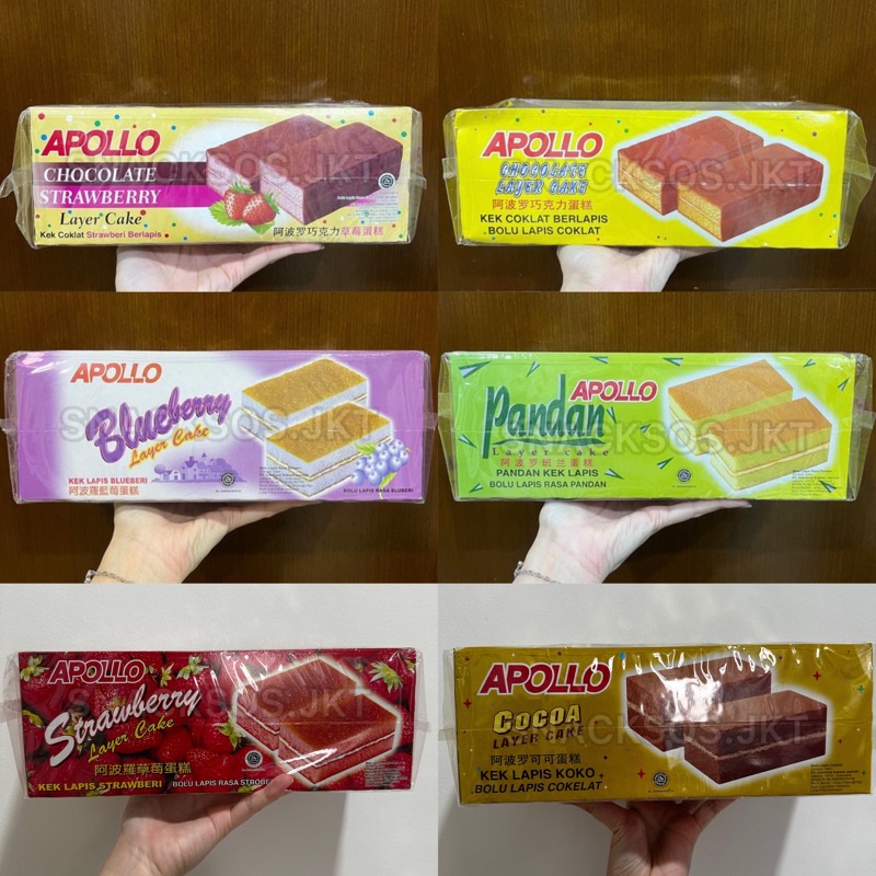 

APOLLO LAYER CAKE CHOCOLATE / COCOA / STRAWBERRY CHOCOLATE /STRAWBERRY / PANDAN / BLUEBERRY - BOLU