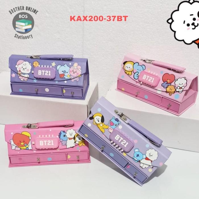 

[tmr] - BOS Kotak Pensil Karton+Kode Kunci/Tempat Pensil/Pencil Case Code/Pin Stationery Besi/Kotak