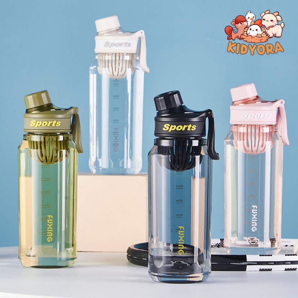 KIDYORA Tumbler Botol Minum Olahraga Sport Bottle Pria Wanita Aesthetic Anti Bocor 1 Liter D3V