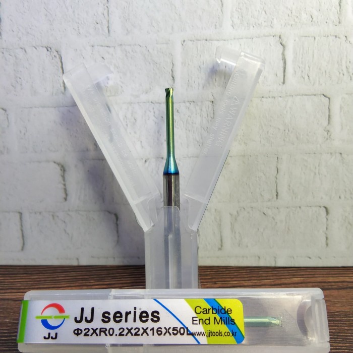 ENDMILL 2 MM R0.2 LONGNECK 16 MM HRC70 JJ TOOL KOREA BARU ENDMILL 2MM