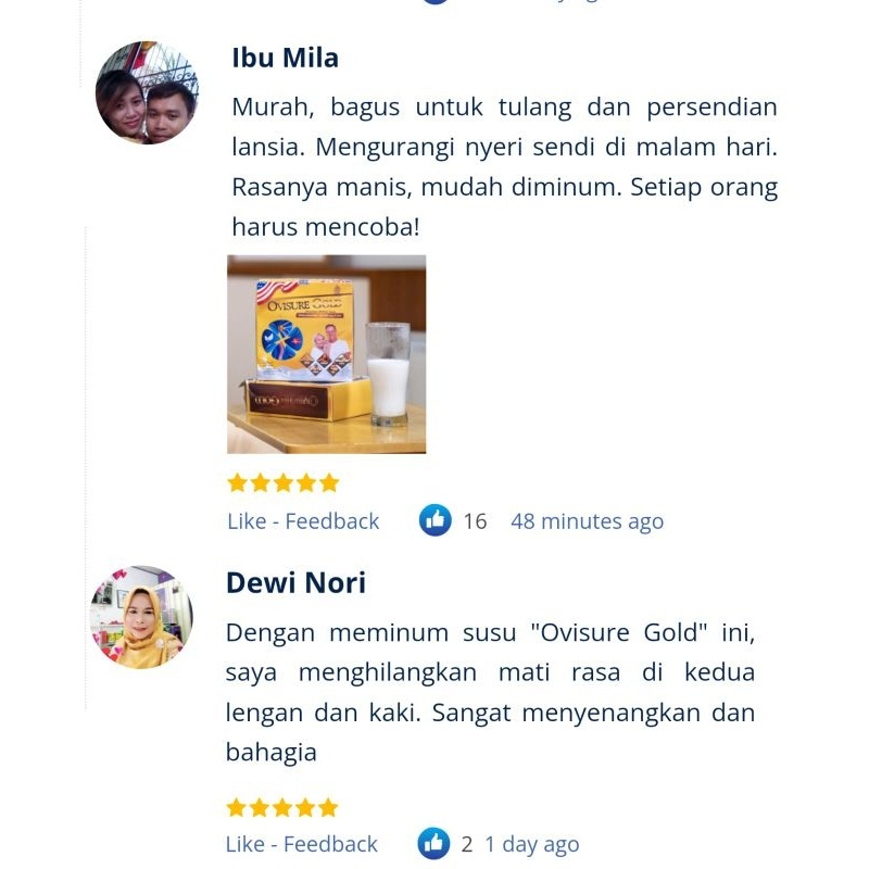 

OVISURE GOLD ASLI ORIGINAL SUSU SENDI DAN TULANG PAKET 2 BOX