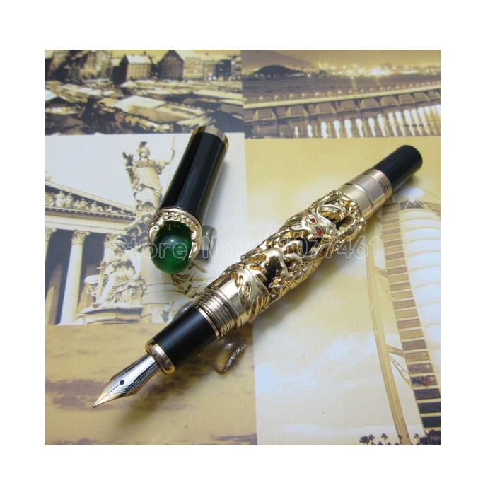 

JINHAO GOLDEN DRAGON KING PLAY PEARL FINE 18KGP NIB FOUNTAIN PEN BLACK