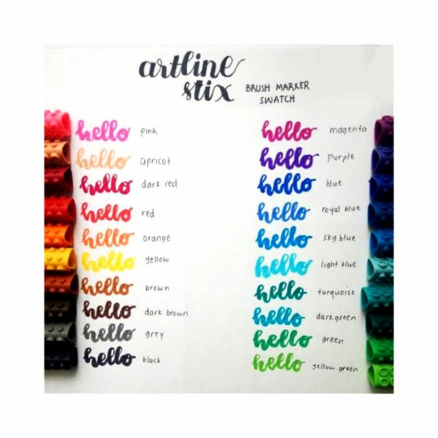

ARTLINE STIX BRUSH MARKER SET 12 COLOR FOR LETTERING CALLIGRAPHY