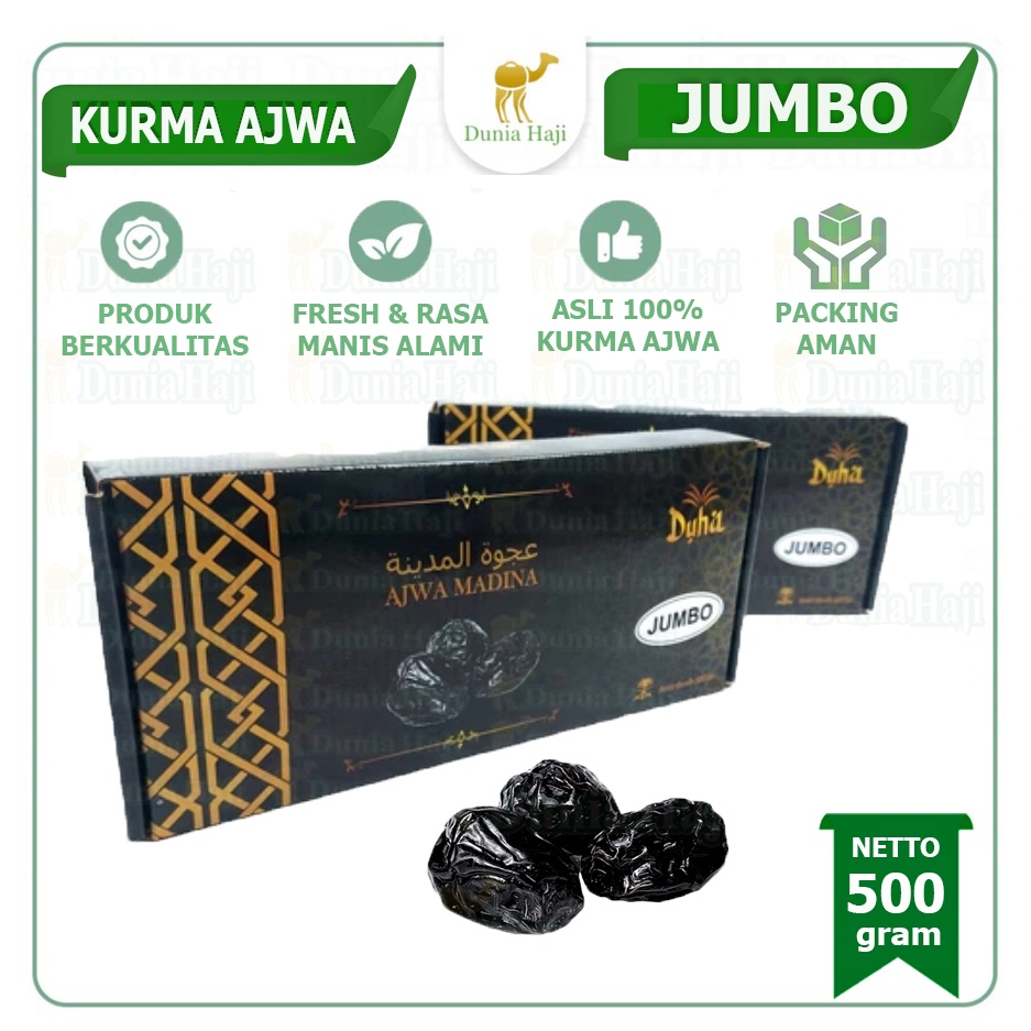 

Kurma AJWA JUMBO 1KG XL SUPER / Kurma Nabi Asli Saudi Madinah Premium Oleh Oleh Haji Umroh