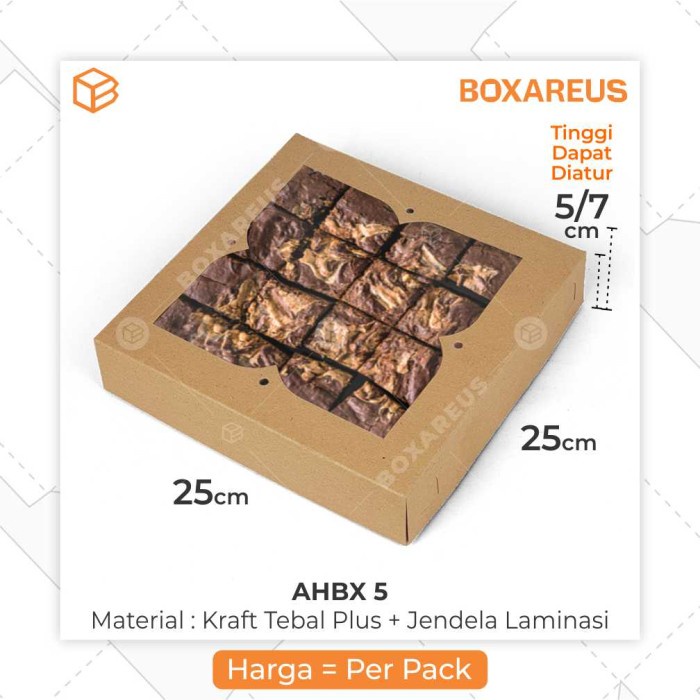

SOUVEN- Kotak Kue Dus Bolu 25 x 25cm Box Brownies Pastry Packaging AHBX 5