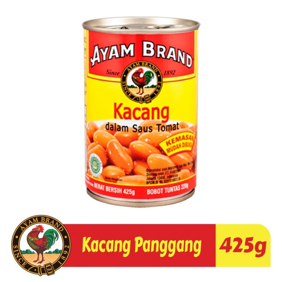 

AYAM BRAND BAKED BEANS 425 GR KACANG DALAM SAUS TOMAT. LIGHT - ORIGINAL - CHEESE