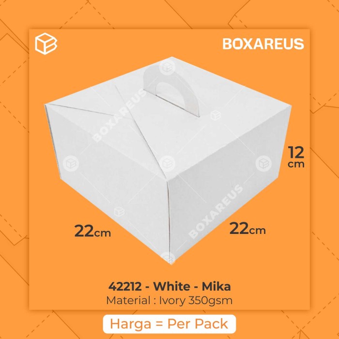 

SOUVEN- 42212 White Packaging, Dus Kue, Box Kue, Gift Box, kotak