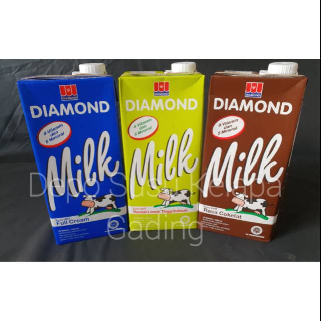 

Susu Diamond UHT 1L All Varian Diamon Full Cream Coklat Low Fat High Calcium 1 Litter