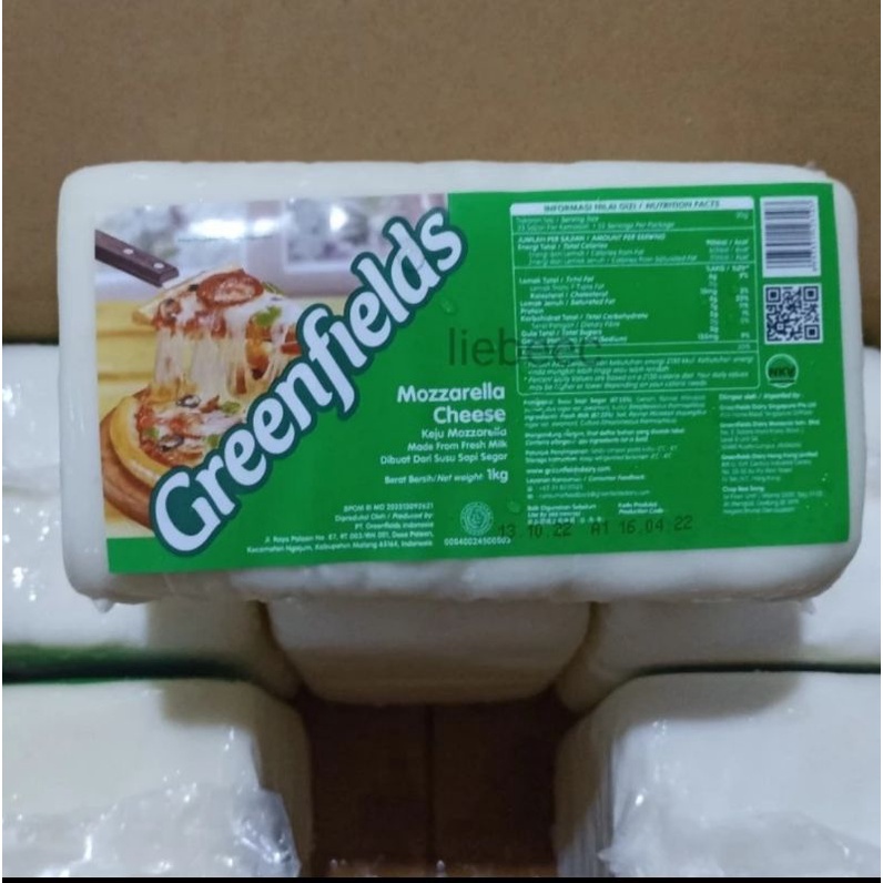 

Keju Greenfields Mozzarella Cheese 1kg / 1 kg