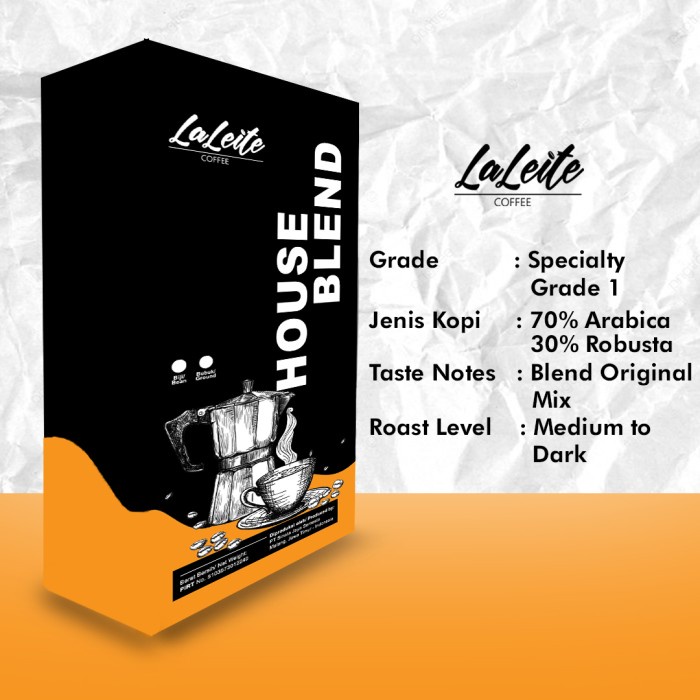 

JH8 Kopi House Blend 900g - Roastedbean (biji sangrai)