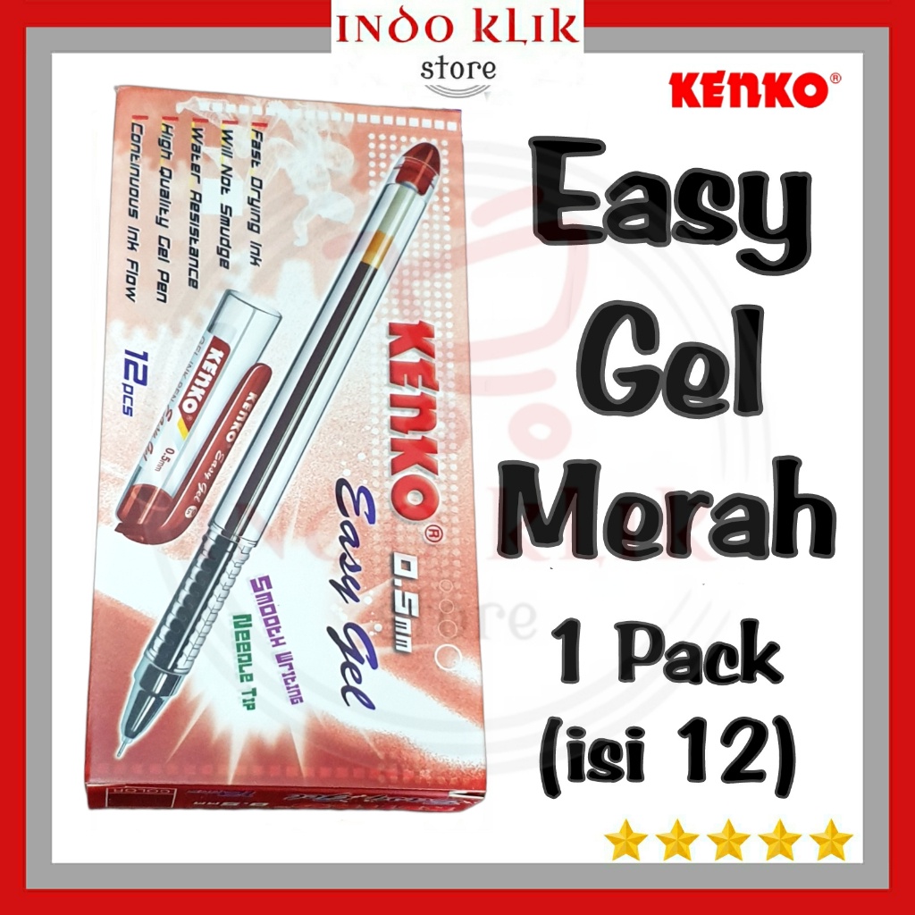 

Pulpen Easy Gel Kenko / Ballpoint Gel 0.5 mm / Pen Lancip Cair Murah