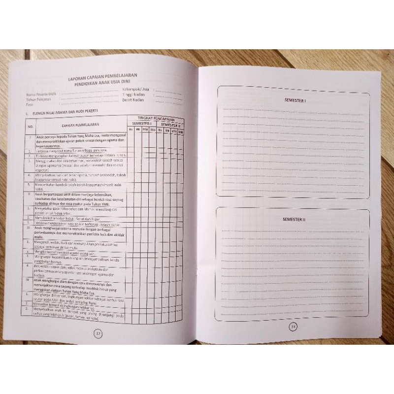 IK BUKU RAPORT TK & PAUD ( EDISI REVISI TERBARU ) KURIKULUM MERDEKA CEKLIS & NARASI