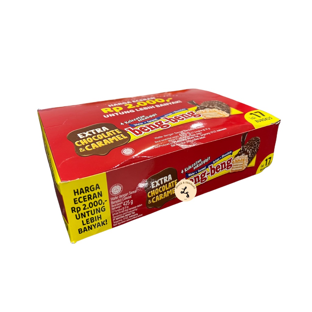 

HJ NEW Beng-Beng Wafer Caramel Crispy Chocolate 1 Box Isi 17 pcs @25gr