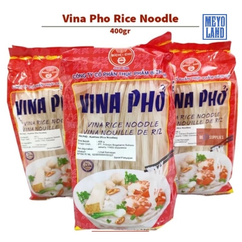 VINA PHO VINA RICE NOODLE KWETIAU VIETNAM 400 gram Pho Soup Vietnamese Tipis Mie Beras