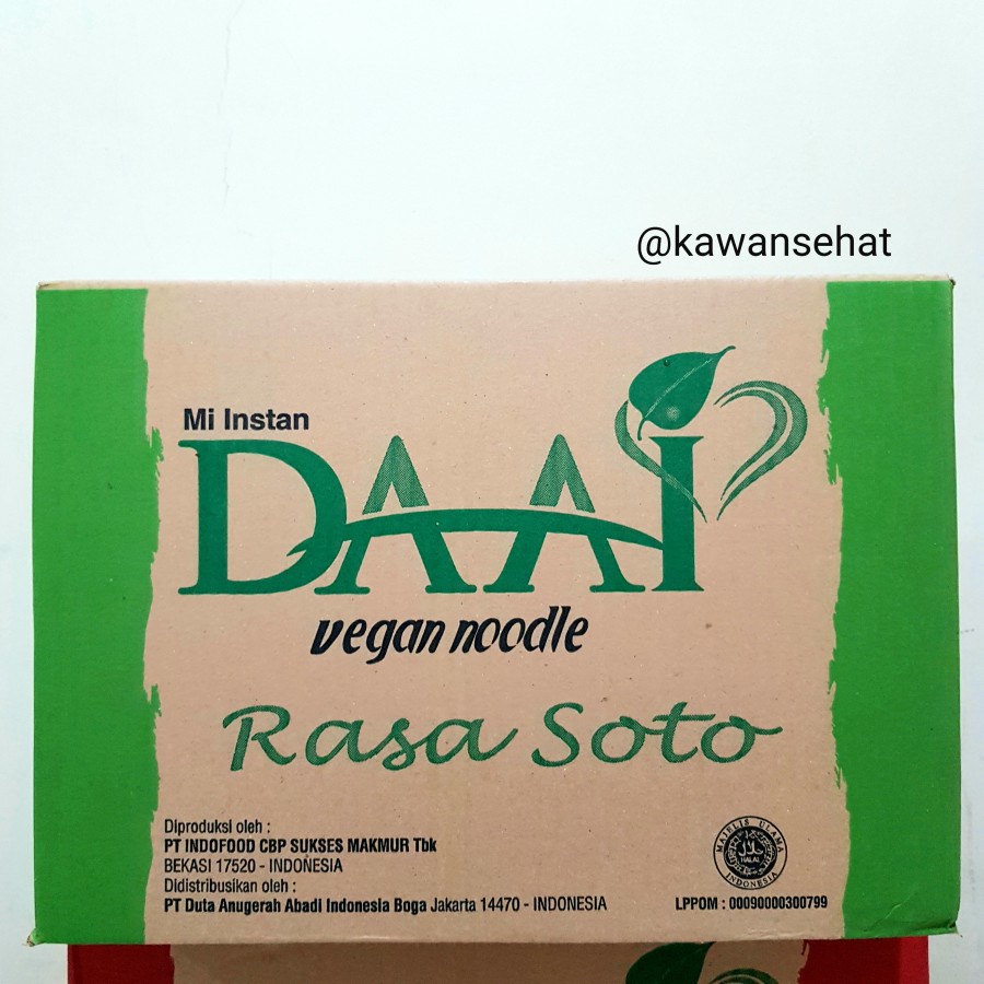 

Mie Instan Daai Vegan Noodle 1 dus (40 bungkus) Mie Daai Mie Vegan