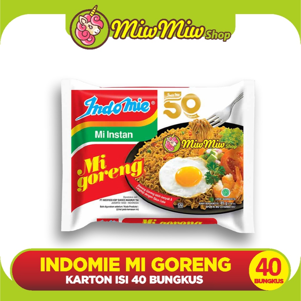 INDOMIE - Mie Instant / Mi Instan (Grosir - Karton/ Dus isi 40 Bungkus)