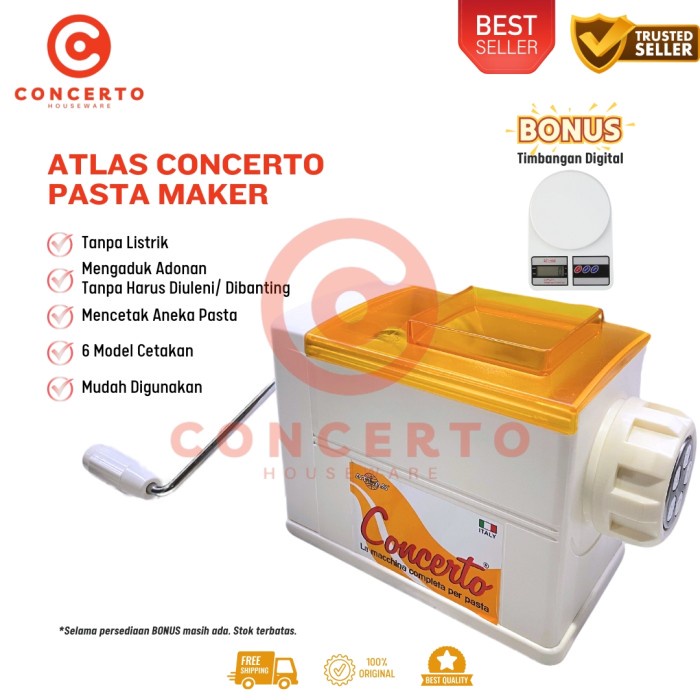 

..... Atlas Concerto Pasta Maker Alat Cetak Makaroni Pengaduk Adonan Roti