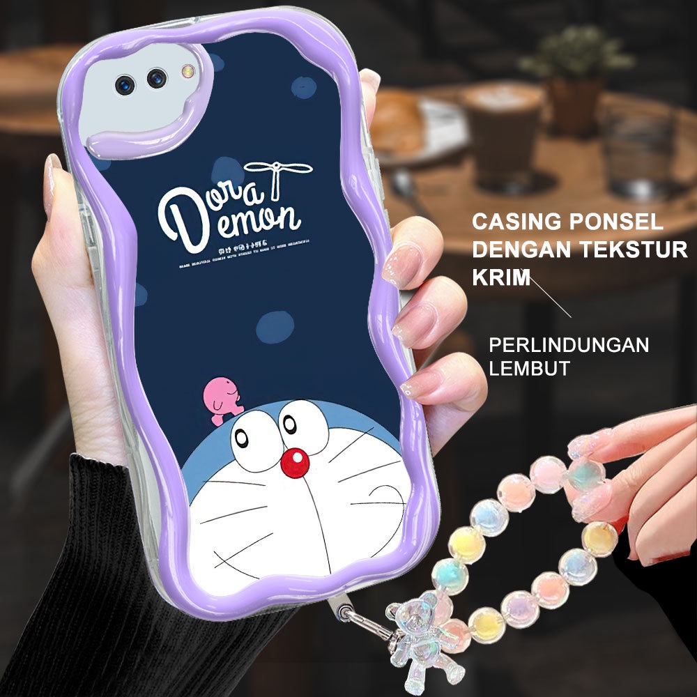 Duang OPPO A1K A3S A12E A5 K10 A96 F9 PRO  Terbaru Casing HP Doraemon yang lucu Soft case Cover + La