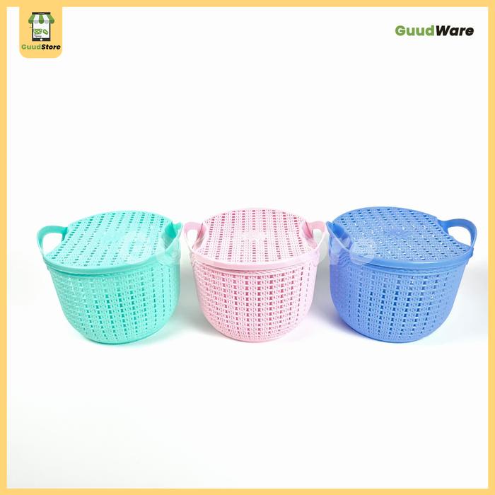 ( 12 PCS ) GUUDWARE KERANJANG BERKATAN SERBA GUNA /HAPPY MILAD /HAMPERS/BESEK PLASTIK AESTHETIC