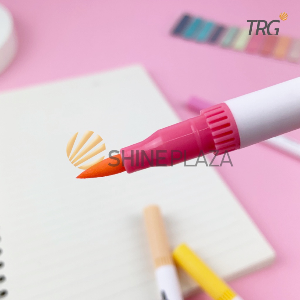 

TRG Color Brush Pen Set Double Tip Pastel 12 Colors CBP-02 - Pulpen Pena Spidol Kuas Warna TRG