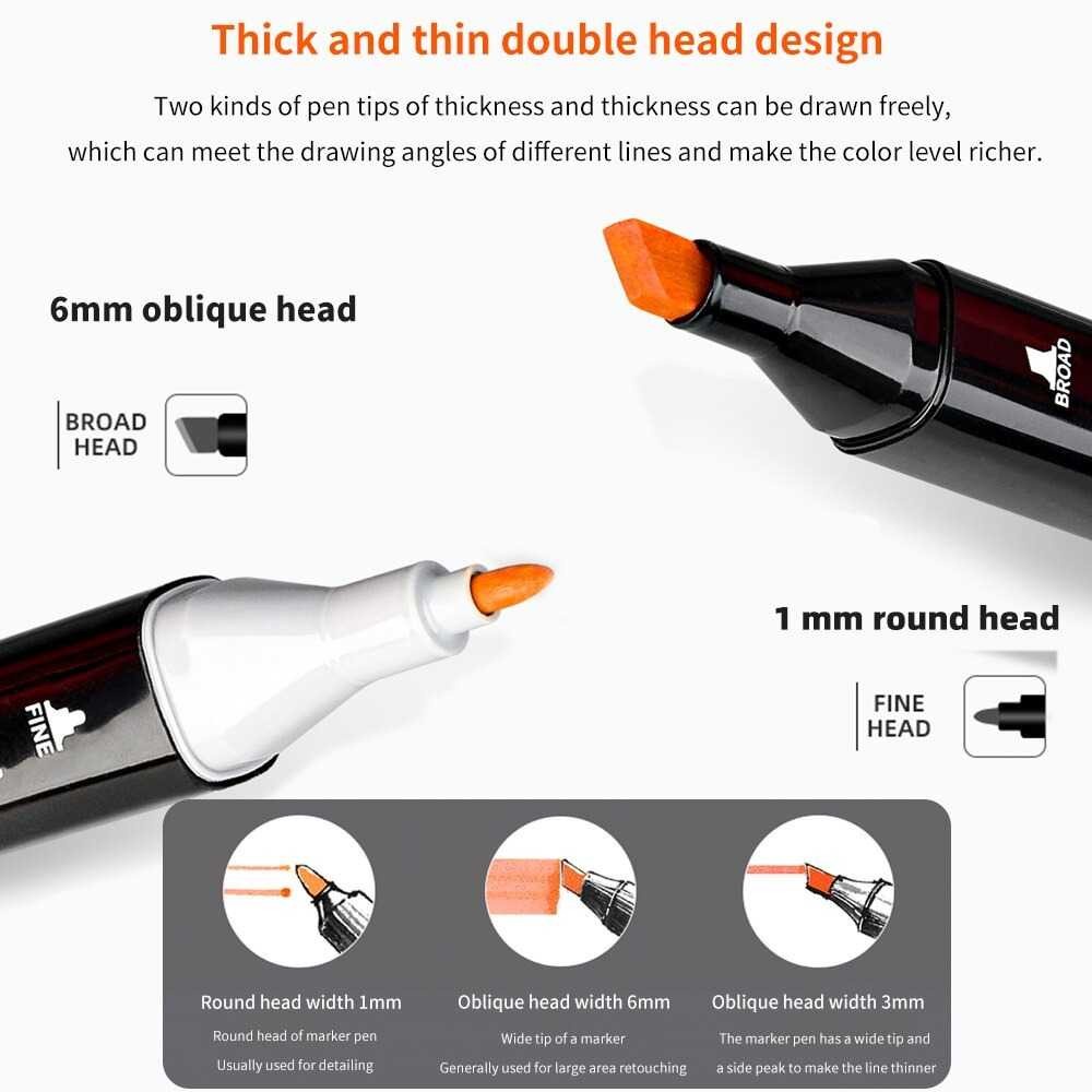 

Spidol Dual Side Fine Art Brush Art Marker Set 36 Warna - 1 mm (Fine Nib) And 6 mm (Broad Nib)