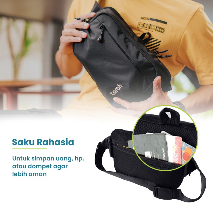 Torch Weda Waistbag Tas Selempang Gadget Mini Tas Tablet Waterproof