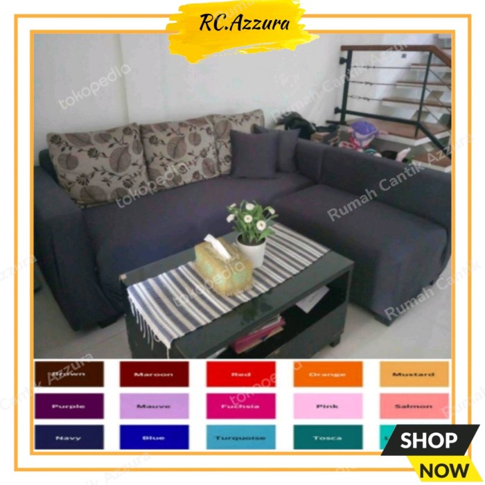TOP JT COVER SOFA L PUTUS SARUNG KURSI SOFA LETTER L STRECTH ELASTIS