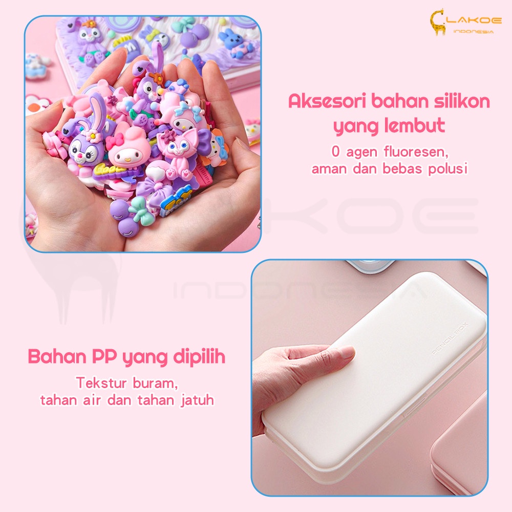 

LAKOE DIY Tempat Pensil Lucu Deco Cream Clay Kotak Pensil Anak Mendekor Pencilcase Kotak Alat Tulis