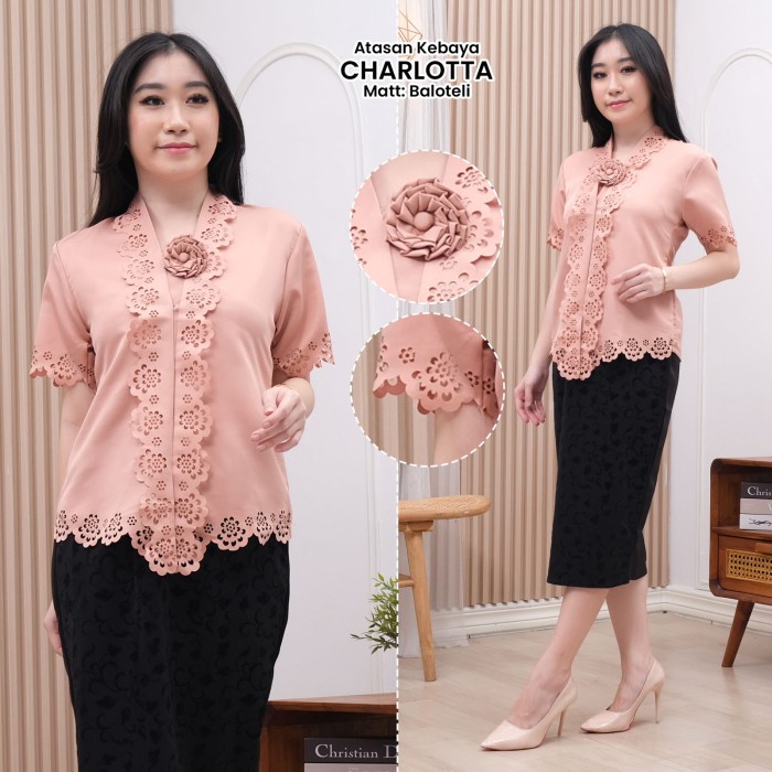 Kebaya Encim Modern Lengan Pendek Charlotte