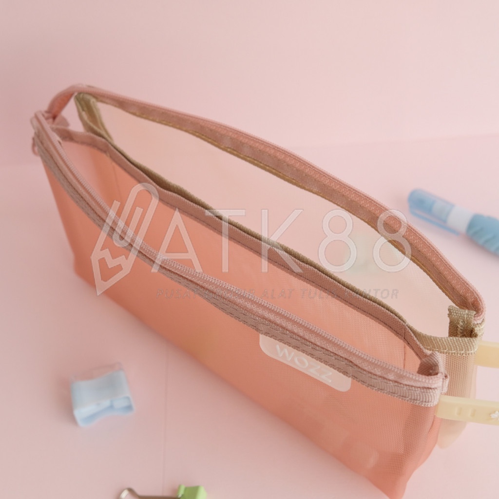 

Tempat Pensil Transparan Two Tone 6634 / Pencil Case Resleting Pouch
